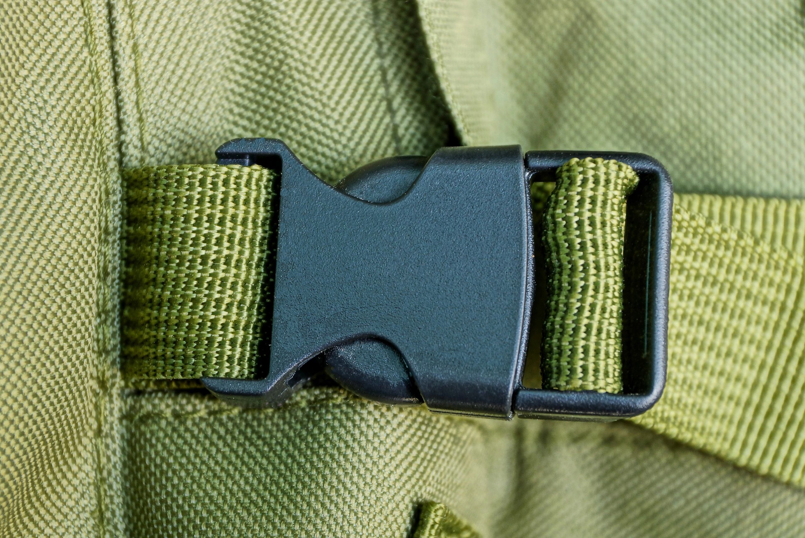 Close-up of backpack gear for mountain outings